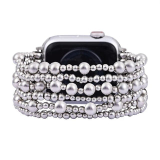 Platinum Demure Stretch Apple Watch Strap - Boutique Bella BellaApple Watch Band