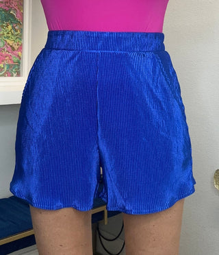 Pleat & Play Shorts - Blue - Boutique Bella BellaShorts