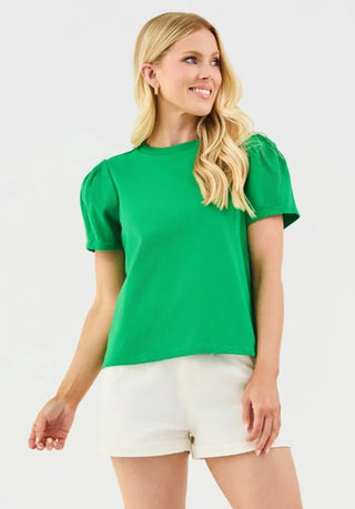 Pleat Sleeve Tee Larissa - Green - Boutique Bella Bellashirt