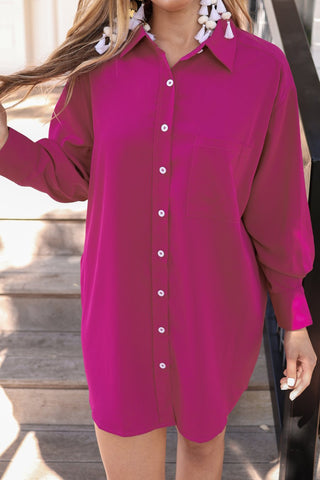 Plum Button Up Dress - Boutique Bella BellaDress