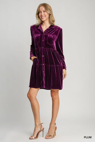 Plum Long Sleeve Dress - Boutique Bella BellaDress