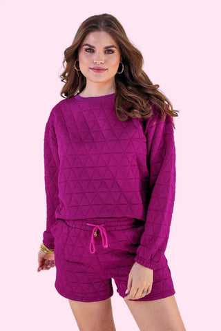 Plum Quilted Lounge Set - Boutique Bella BellaLounge Set