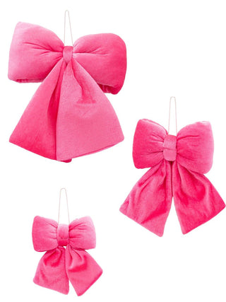 Plush Bow Holiday Ornament - Pink - Boutique Bella BellaOrnament