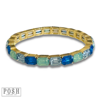 Rectangle rhinestone stretch bracelet - LC