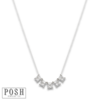 Rhinestone squares necklace - LC