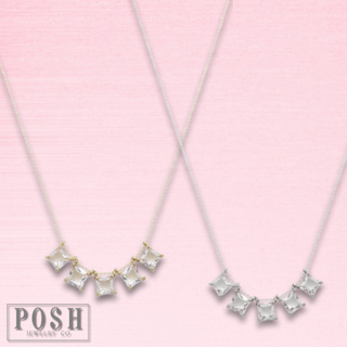 Rhinestone squares necklace - LC