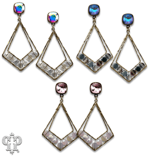 Pointed teardrop earring, Austrian crystal - LC - Boutique Bella BellaEarrings