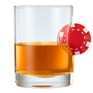 Poker Chip Whiskey Wine Glasses Single Up The Ante Stuck In The Glass Poker Chip Cocktail Glassware - Boutique Bella Bella