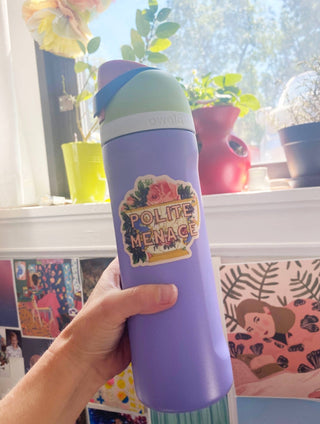 Polite Menace Teacup Funny Sticker - Boutique Bella BellaVinyl Sticker