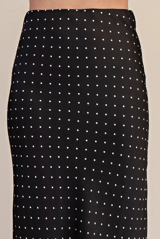 Polka Charm Midi Skirt - Black - Boutique Bella BellaSkirt