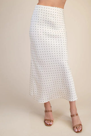 Polka Charm Midi Skirt - Ivory - Boutique Bella BellaSkirt