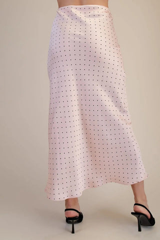 Polka Charm Midi Skirt - Ivory - Boutique Bella BellaSkirt