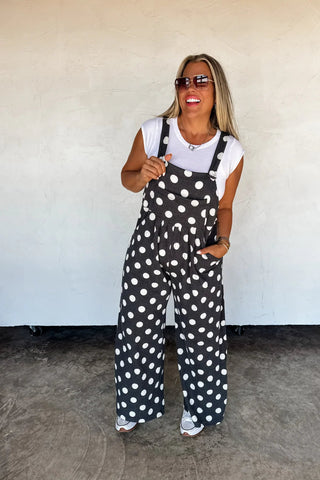 Polka Dot Boho Overalls - Boutique Bella BellaOveralls