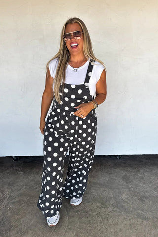 Polka Dot Boho Overalls - Boutique Bella BellaOveralls