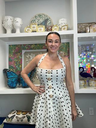 Polka Dot Button - up Mini Dress - Boutique Bella BellaDRESS