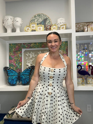 Polka Dot Button - up Mini Dress - Boutique Bella BellaDRESS