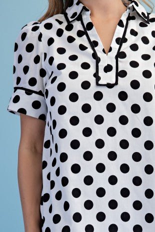 Polka Dot Collared Dress - Boutique Bella BellaDress