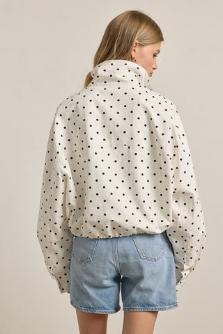 Polka Dot High Neck Drawstring Pullover Jacket - Boutique Bella BellaJacket