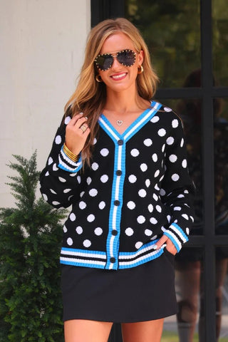 Polka Dot Knit Cardigan *Pre-Order* - Boutique Bella BellaCardigan