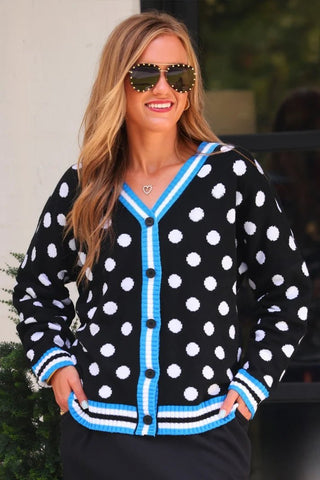 Polka Dot Knit Cardigan *Pre-Order* - Boutique Bella BellaCardigan