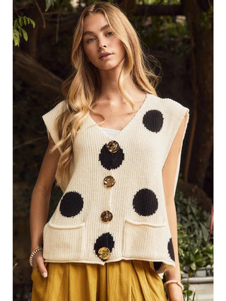 Polka Dot Perfection Sweater Vest - Boutique Bella BellaSweater Vest