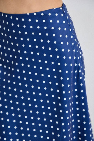 Polka Dot Print Midi Skirt - Boutique Bella Bellaskirt