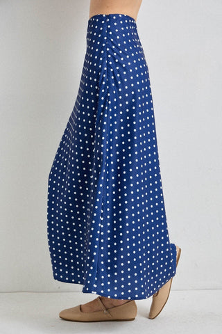 Polka Dot Print Midi Skirt - Boutique Bella Bellaskirt