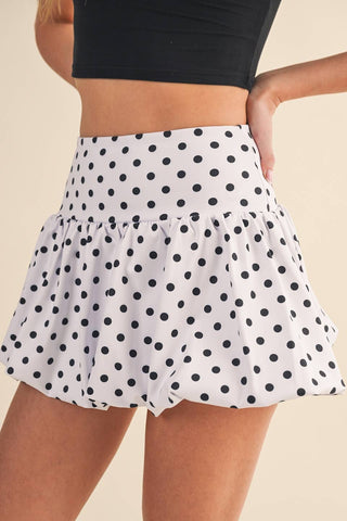 Polka Pop Bubble Skort - White/Black - Boutique Bella BellaSkort