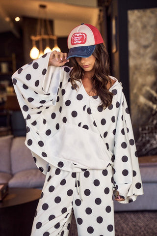 Polka Pouch Pullover Hoodie - Boutique Bella Bellahoodie