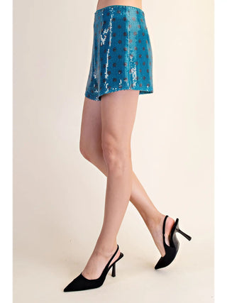 Pop, Fizz & Polka Dots Shorts - Teal - Boutique Bella BellaShorts