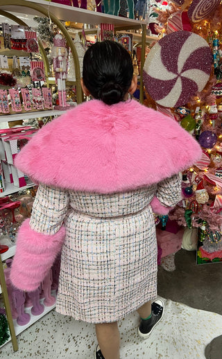 Pop Princess Plaid Faux Fur Coat - Boutique Bella BellaCoat