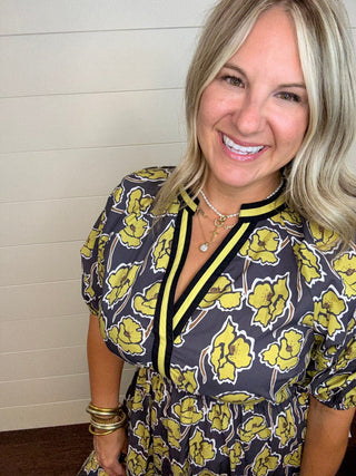 Poppy Fields Forever Midi Dress - Boutique Bella BellaDress