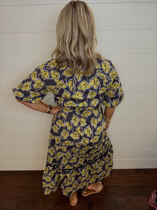 Poppy Fields Forever Midi Dress - Boutique Bella BellaDress