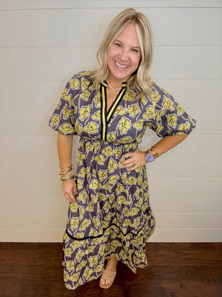 Poppy Fields Forever Midi Dress - Boutique Bella BellaDress