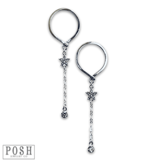 Post earring with star and drop - LC - Boutique Bella BellaEarrings