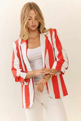 Power Play Blazer Red - Boutique Bella BellaBlazer