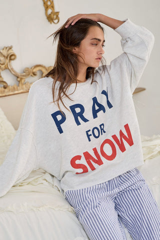 "Pray For Snow" Terry Sweatshirt - Boutique Bella BellaHoliday Sweatshirt