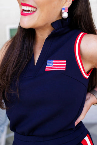 *PRE ORDER American Woman Scuba Top - Boutique Bella BellaBrianna Cannon