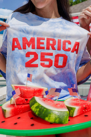 *PRE - ORDER Brianna Cannon America 250 Blue Tie Dye T-Shirt - Boutique Bella BellaBrianna Cannon