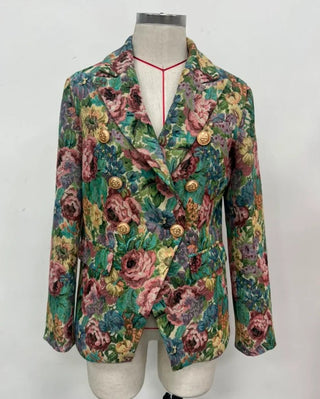 *Pre Order* Brianna Cannon Dark Floral Jacquard BC Blazer - Boutique Bella BellaBlazer