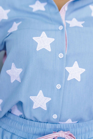 *Pre - Order Brianna Cannon Old Glory Button Down Shirt - Boutique Bella BellaTops