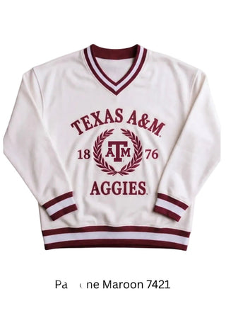 *Pre Order* Brianna Cannon Texas A&M Heritage V-Neck Pullover - Boutique Bella BellaSweatshirt