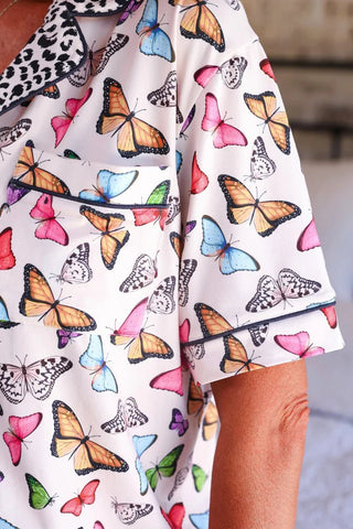 PREORDER - Butterfly Bliss Ruffle Pajama Set - Boutique Bella Bellapajama set