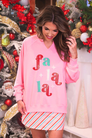 PREORDER- Fa La La French Terry Pullover - Boutique Bella BellaChristmas Apparel
