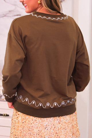 PREORDER- Foil Gingerbread House Pullover - Boutique Bella BellaChristmas Apparel
