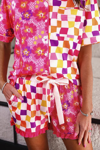 PREORDER - Groovy Garden Ruffle Pajama Set - Boutique Bella Bellapajama set