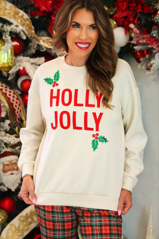 PREORDER- Holly Jolly Holiday Luxe Pullover - Boutique Bella BellaChristmas Apparel