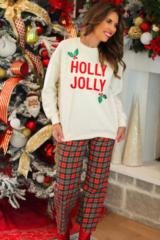 PREORDER- Holly Jolly Holiday Luxe Pullover - Boutique Bella BellaChristmas Apparel