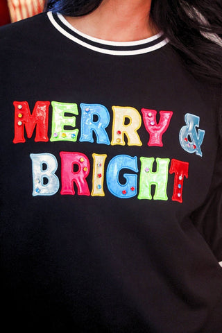 PREORDER- Merry & Bright Foil Pullover - Boutique Bella BellaChristmas Apparel