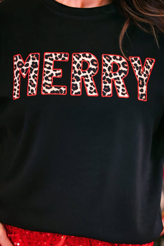 PREORDER- Merry Leopard Luxe Pullover - Boutique Bella BellaChristmas Apparel
